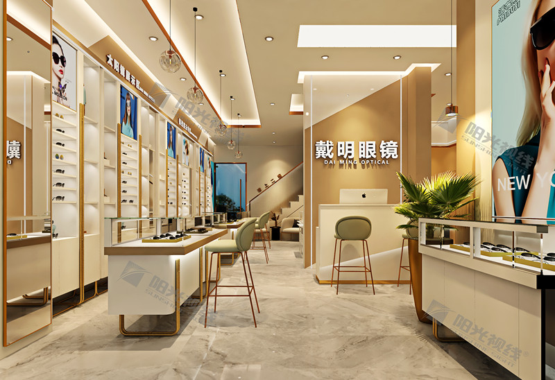 山東榮成戴明眼鏡店雙層裝修設(shè)計(jì)效果圖